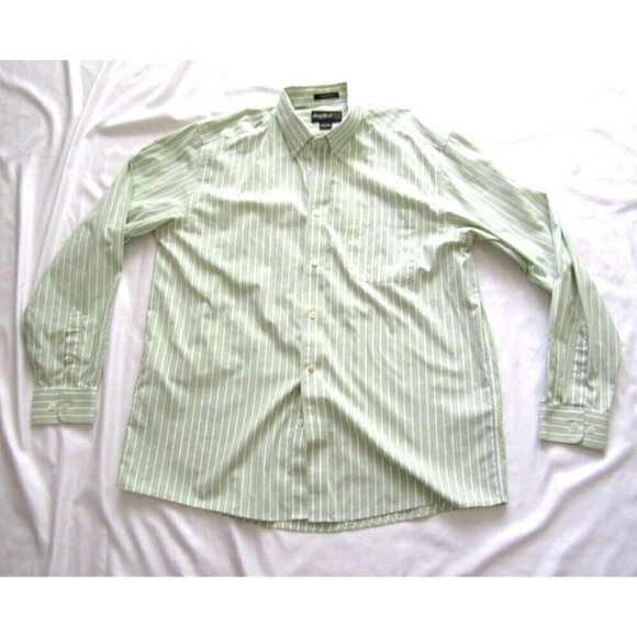 Men Eddie Bauer Wrinkle Resistant Relaxed Stripe Long Sleeve Shirt Sz L (MT314) - Picture 1 of 9